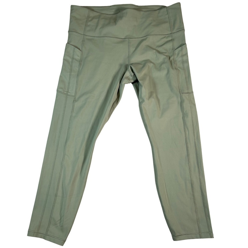 Athleta Ultimate Stash II 7/8 Tight Leggings XL Sage Green High Rise Pockets NEW